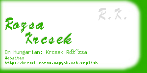 rozsa krcsek business card